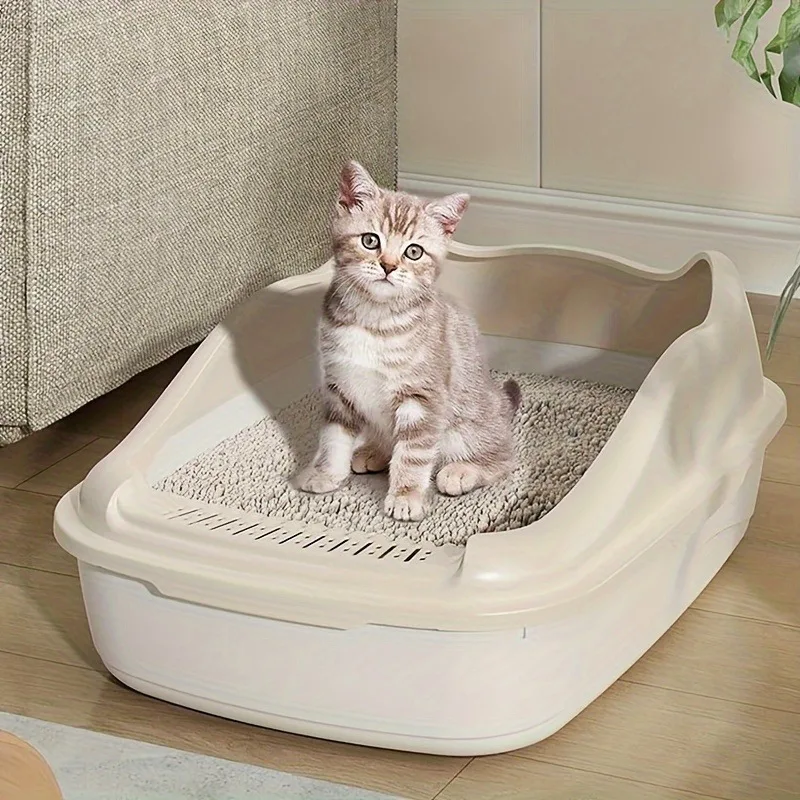 MIW Caixa de Areia para Gatos Grandes Banheiro Sanitário pet Aberta Resistente Furba Gato Pet Shop